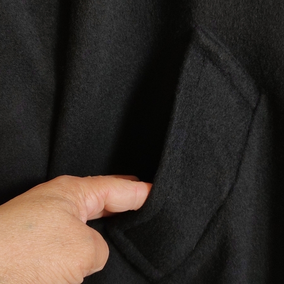 Kasper Womens Longline Black Wool Coat - Picture 5 of 14